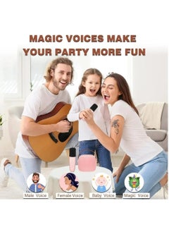 Flash Hawk Portable Karaoke Speaker Kits,Mini Wireless Karaoke Speakers with 2 Pack Wireless Microphone for Home Outdoor Party Pink  - Image 5