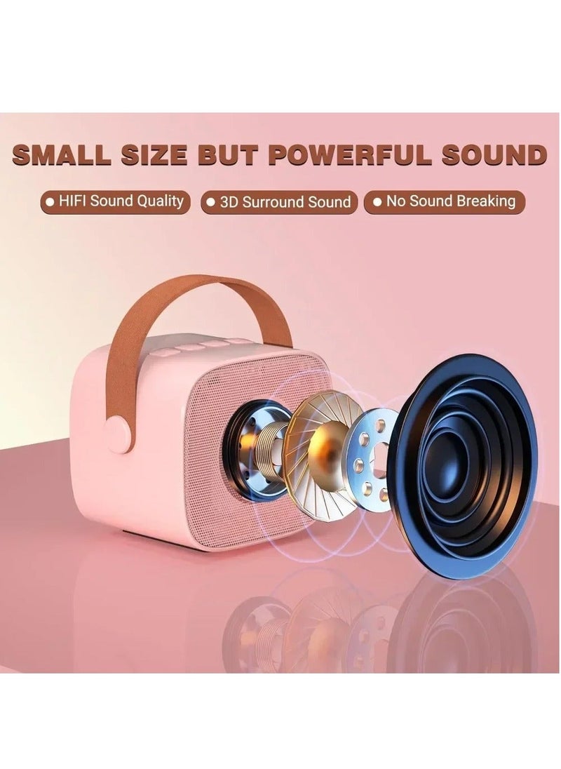 Flash Hawk - Portable Karaoke Speaker Kits,Mini Wireless Karaoke Speakers with 2 Pack Wireless Microphone for Home Outdoor Party Pink - Image 1
