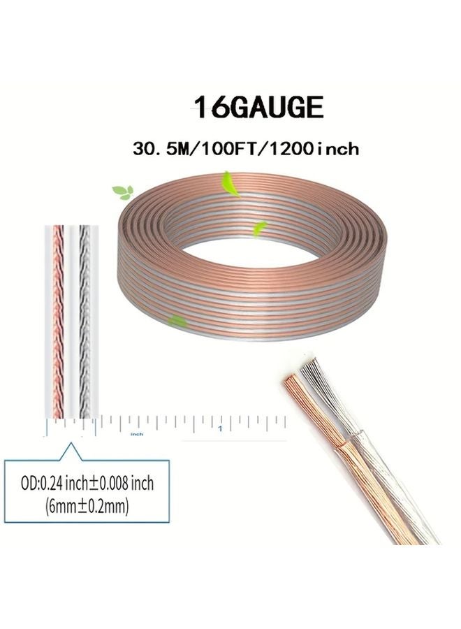 16AWG 1200 79 Inch CCA Speaker Wire For Outdoor LED String Lights Electrical Equipment - Image 1