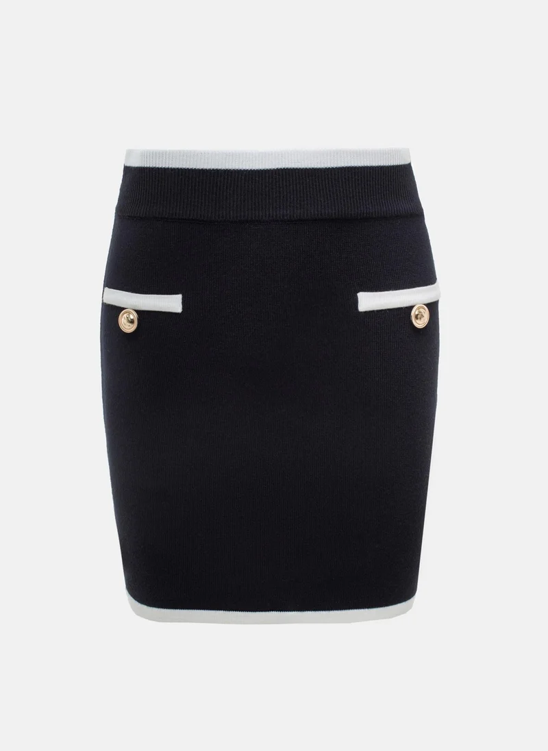 Lichi Knitted mini skirt with contrasting details