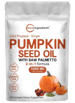 Micro Ingredients Pumpkin Seed Oil with Saw Palmetto, 300 Soft Gels  - Image 1
