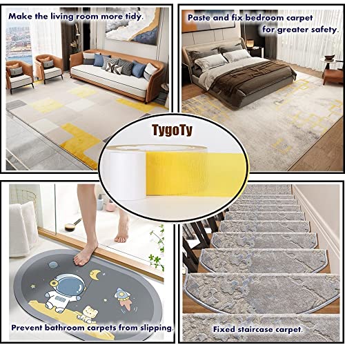 TygoTy Double Sided Carpet Rug Stick Heavy Duty Reinforced Tape for Hardwood Floors,Residue Free Anti Slip 2 Sided Rug Grippers pad Tape for Area Rugs,High Adhesive and Removable 2 Inch x 10 Yards - Image 5