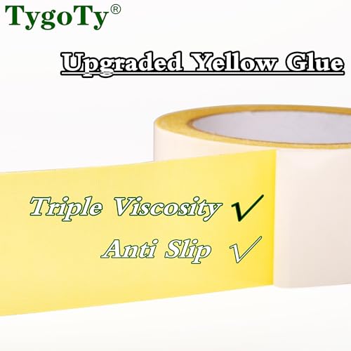 TygoTy Double Sided Carpet Rug Stick Heavy Duty Reinforced Tape for Hardwood Floors,Residue Free Anti Slip 2 Sided Rug Grippers pad Tape for Area Rugs,High Adhesive and Removable 2 Inch x 10 Yards - Image 3