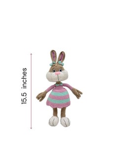 Happy Threads Happy Threads |Jill,Crochet Rabbit, Handmade Stuffed Toys,Soft Toys, 38cms, Perfect Size for Kids and Adults,Crochet Toys for Girls & Boys(BIS Certified)  - Image 2