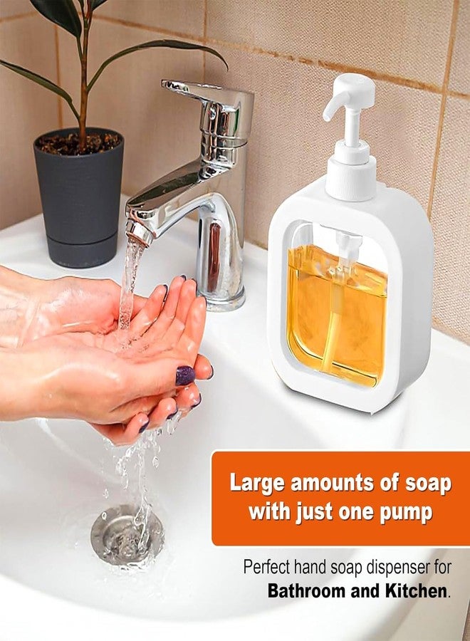 HELIMIX 2 Pack Liquid Soap Refillable Plastic Dispenser Hand Wash, Dish Wash, Shampoo, Conditioner, Shower Gel Lotion for Bathroom and Kitchen 300ml - Image 5