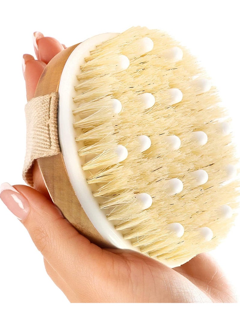 MMG Dry and Bath Body Brush, Reduce Cellulite, Dry Brush for Cellulite and Lymphatic Drainage, Exfoliating Brush with Soft Massage Nodules, Shower Brush Body Scrubber  - Image 1