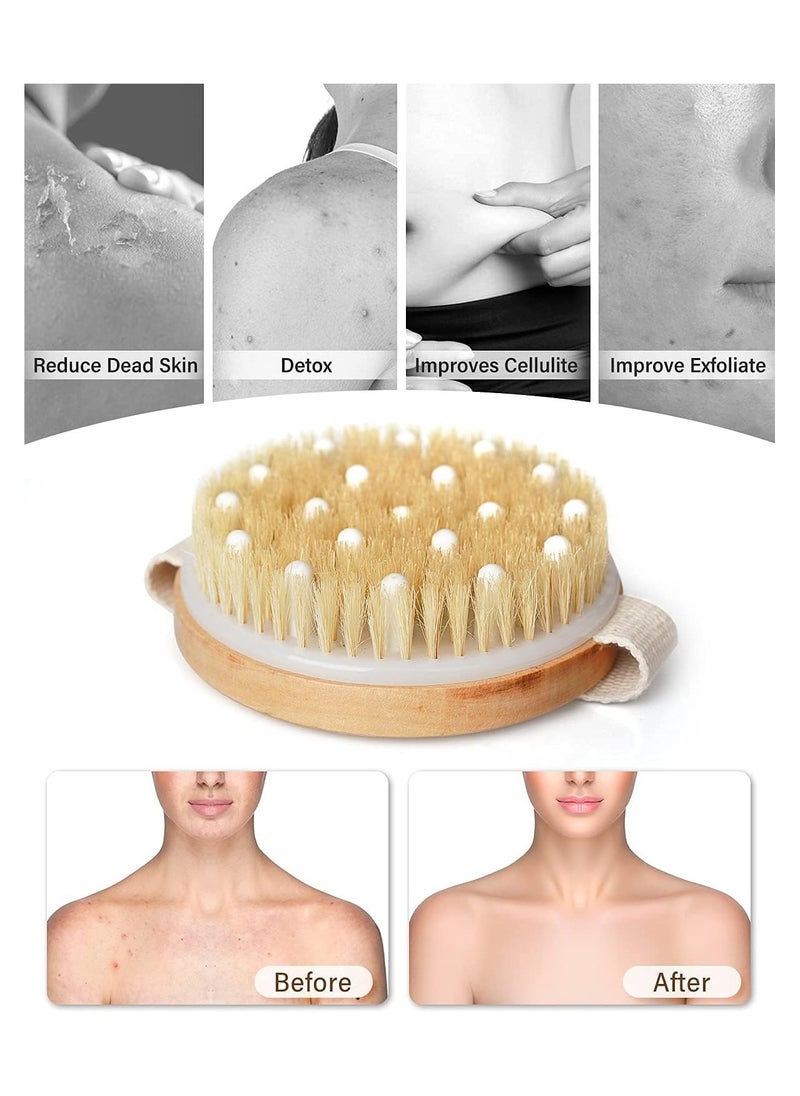 MMG Dry and Bath Body Brush, Reduce Cellulite, Dry Brush for Cellulite and Lymphatic Drainage, Exfoliating Brush with Soft Massage Nodules, Shower Brush Body Scrubber  - Image 3