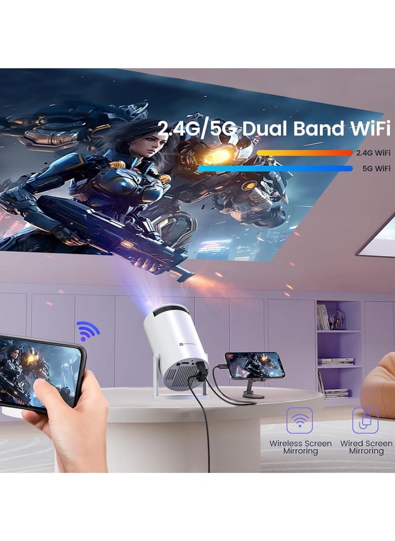 Portronics - Portronics Beem 440 Smart LED Projector with 720p HD Resolution, Rotatable Design, Built-in Streaming Apps (Netflix, Prime Video, Hotstar), 1800 Lumens, Screen Mirroring, 3 Watts Speaker (White) - Image 1
