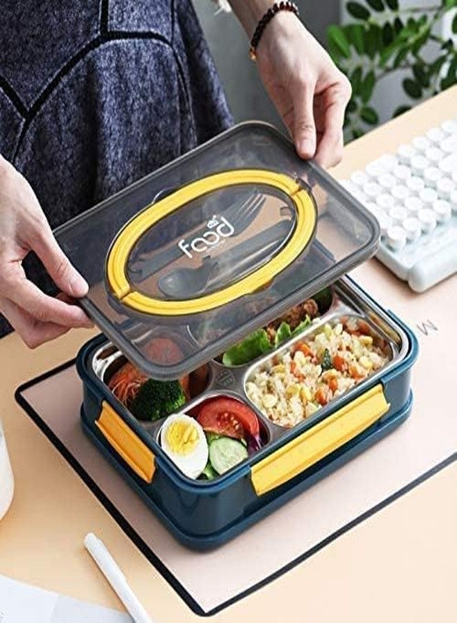 AASHRIT Insulated Lunch Box for Kids – 4 Compartment Insulated Lunch Box Stainless Steel Tiffin Box for School, Lunch Boxes for Office Men/Women_1100 ML (Green) - Image 5
