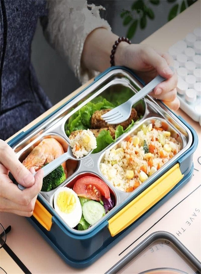 AASHRIT Insulated Lunch Box for Kids – 4 Compartment Insulated Lunch Box Stainless Steel Tiffin Box for School, Lunch Boxes for Office Men/Women_1100 ML (Green) - Image 3