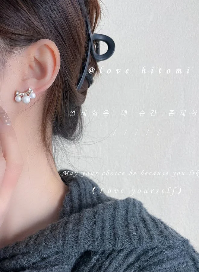 Faux Pearl Stud Earrings