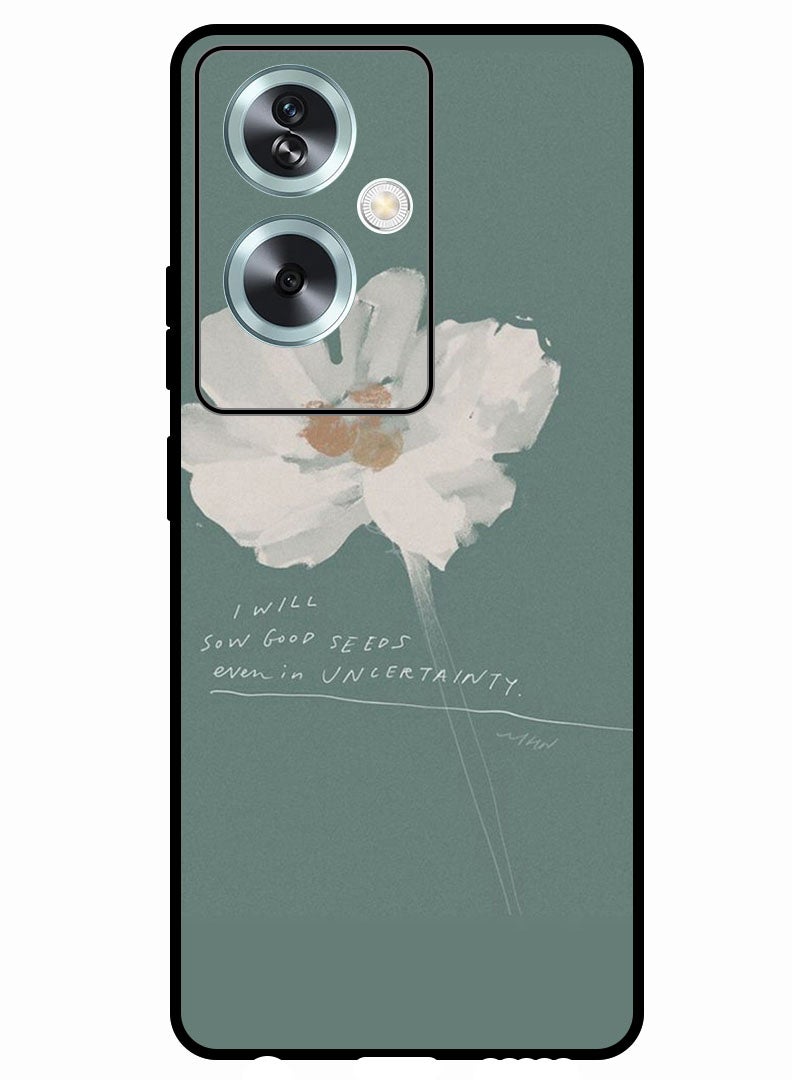 Theodor Protective Case Anti Scratch Shock Proof Bumper Cover For Oppo A79 5G White Flower (2) - Image 1