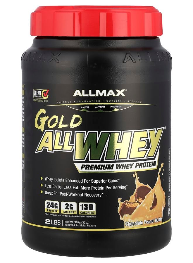 Allmax GOLD ALLWHEY® Premium Whey Protein Chocolate Peanut Butter 2 lbs (907 g) - Image 1