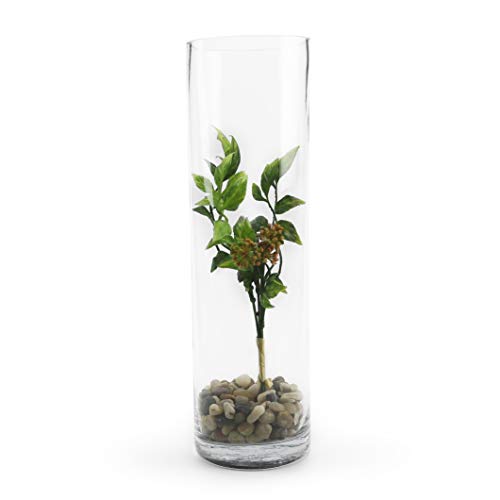 WGVI Quality Thick Weighted Tall Clear Cylinder Glass Vases, 4" W x 14" H, Flower Arrangement Floating Candle Holders Wedding Centerpieces Floral Bouquet Container Home Accent Decor, 1 Piece - Image 4