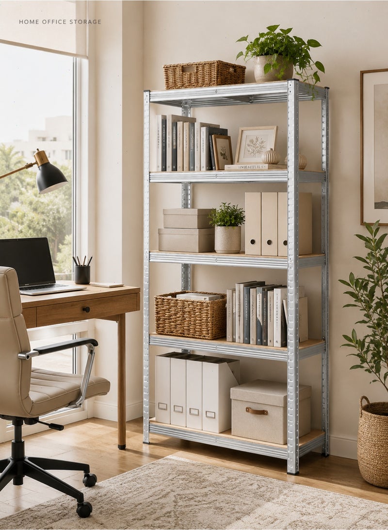 Yoawllty 5-Tier Storage Shelves, Garage Storage, Boltless Assembly, Adjustable Shelving Unit, for Shed Warehouse Basement Kitchen (Silver) - Image 5