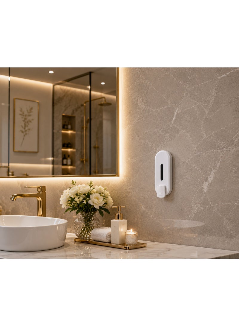 Modern design manual liquid soap dispenser – 1000ml capacity and easy to use (white) - Image 2