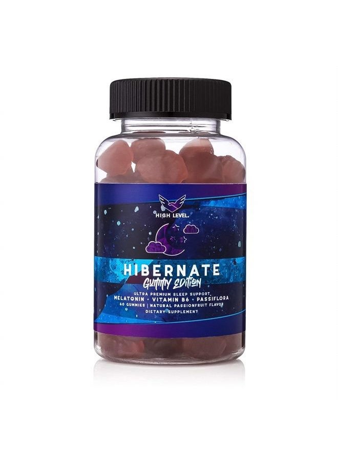 high level Hibernate Gummy - Natural Sleep Aid, Non-Habit Sleep Gummies for Adults, Fall Asleep Fast, Stay Asleep Longer* - Melatonin, Vitamin B6, Passiflora | 60 Sleeping Gummies for Adults 