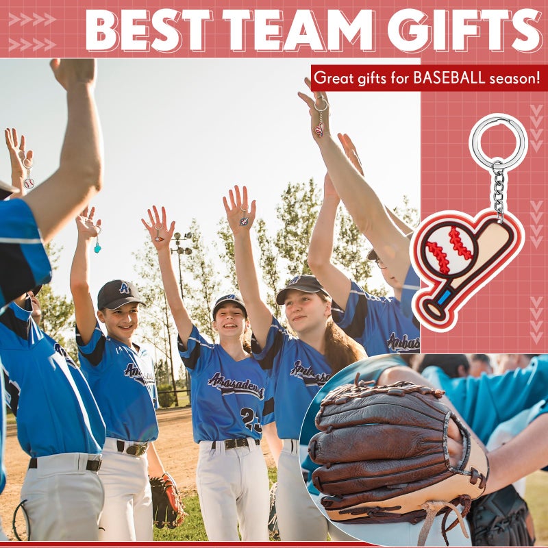Batiyeer 36 Pack Sports Keychains Sports Ball Key Ball Keychain Bulk For Sports Birthday Party Favors (Baseball) - Image 5