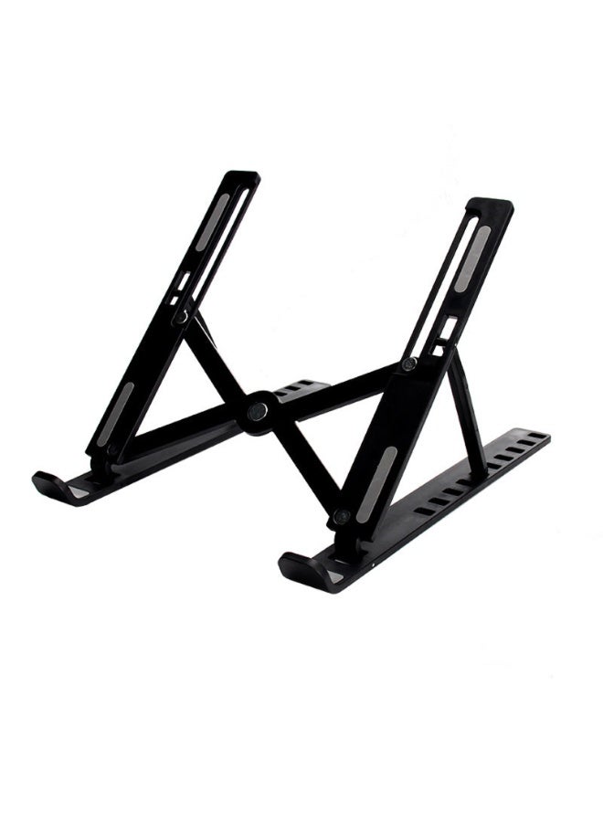 حامل كمبيوتر محمول قابل للتعديل حامل لوحي قابل للطي من سبائك الألومنيوم حامل كمبيوتر بـ 7 مستويات زاوية، أسود - Image 1