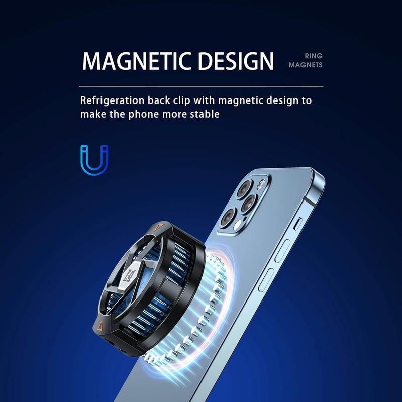 MAKINGTEC Phone Cooler, Semiconductor Cooling Fan Compatible with Magsafe, Portable Noiseless Cooling Game Artifact for PUBG, Live Vlog, for iOS/Android 4-6.7 Inch Phones - Image 4