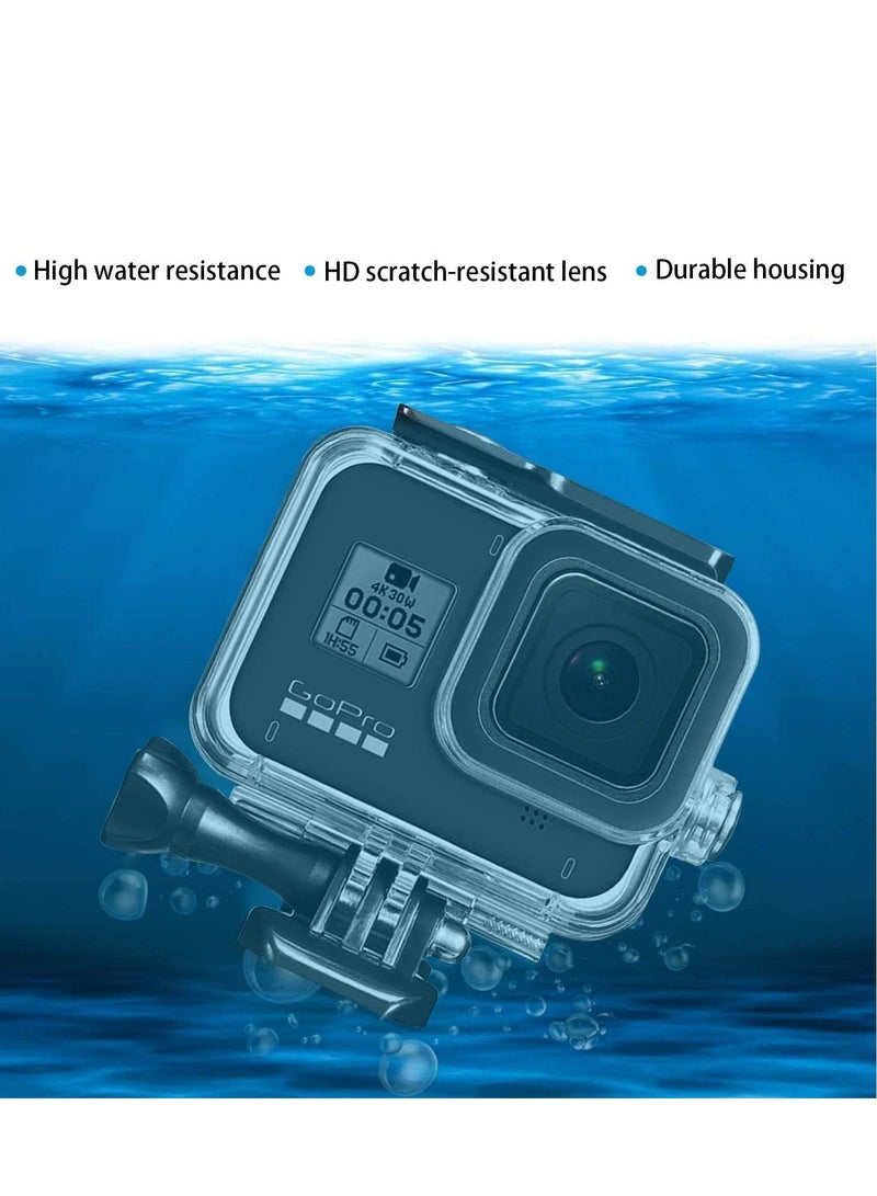 Action Camera Waterproof Case Compatible with Gopro Hero 8 Camera/Underwater 60M/196FT Housing Protective Case Shell Quick Release Bracket Screw Accessories Diving Case for Action Camera  - Image 5