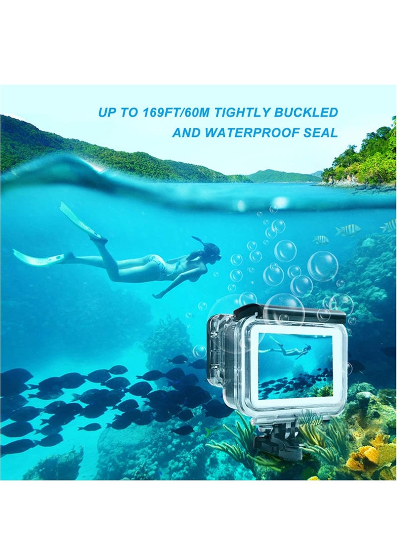 Action Camera Waterproof Case Compatible with Gopro Hero 8 Camera/Underwater 60M/196FT Housing Protective Case Shell Quick Release Bracket Screw Accessories Diving Case for Action Camera  - Image 4