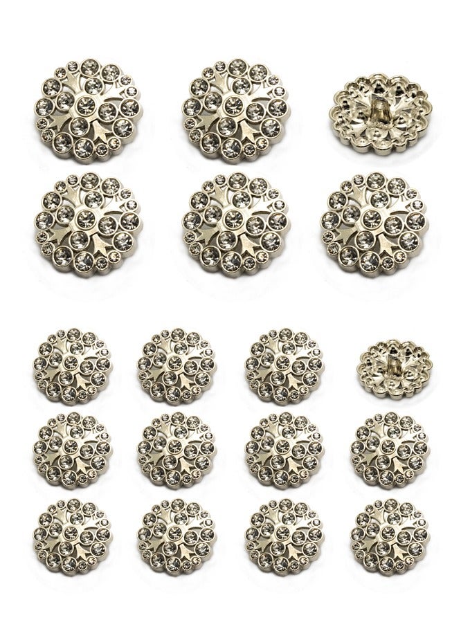 18 Pcs Metal Button Set for Women Dress. Fashion Nice Design with best quality stone.  (40L-6pcs,  28L-12pcs) - Image 1