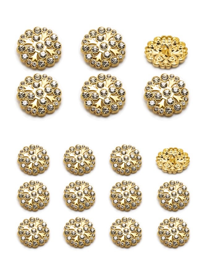 18 Pcs Metal Button Set for Women Dress. Fashion Nice Design with best quality stone.  (40L-6pcs,  28L-12pcs) - Image 2