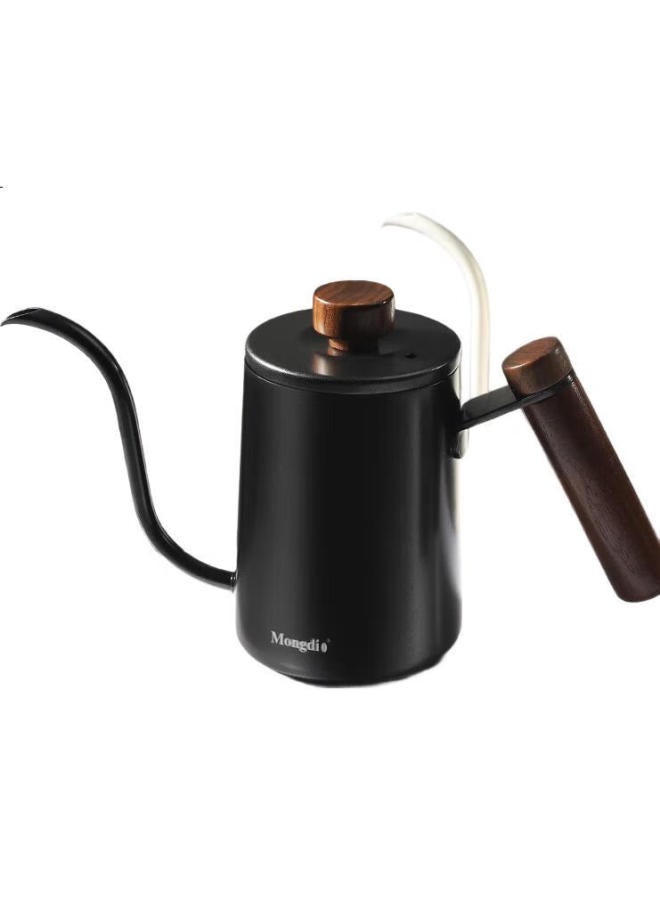 Mongdio Pour Over Kettle With 304 Stainless Steel And Teflon Coating, Fine Mouth Coffee Pot With Wooden Handle And Lid For Home Use, 400Ml - Image 2