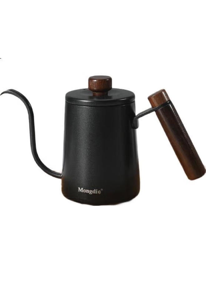 Mongdio Pour Over Kettle With 304 Stainless Steel And Teflon Coating, Fine Mouth Coffee Pot With Wooden Handle And Lid For Home Use, 400Ml - Image 3