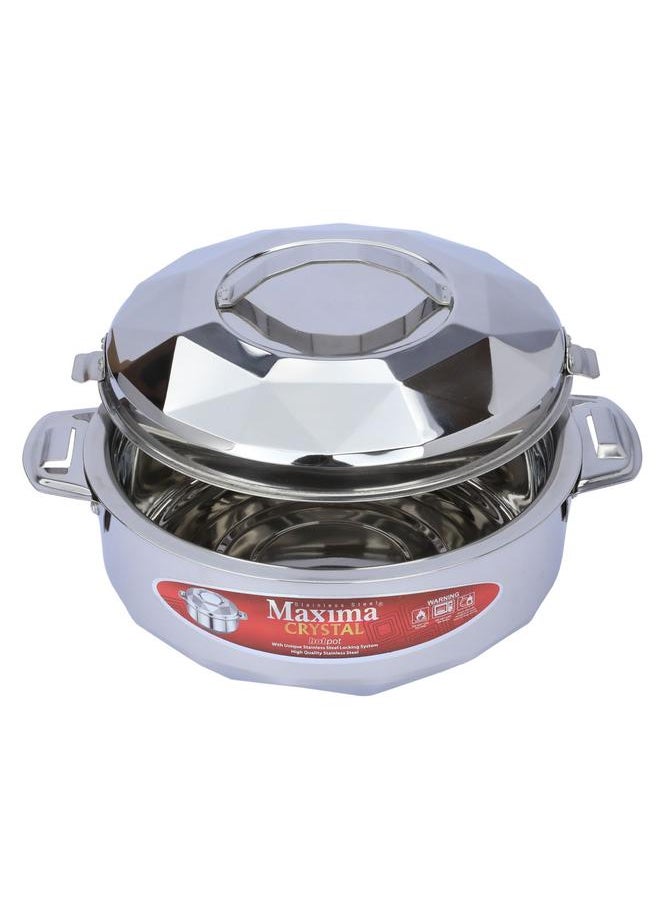 Maxima - Steel Food Container Set 3 Pieces 2.5 / 3.5 / 5 Liters Silver - Image 1
