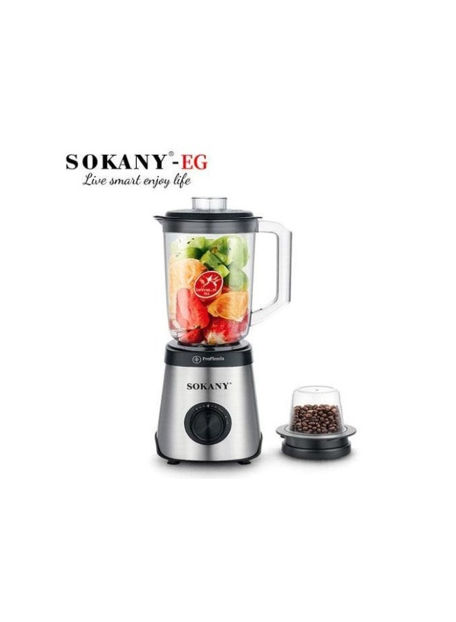 سوكاني Sokany خلاط سوكاني جسم استانليس خلاط و مطحنه 1500 وات سرعتان 1.6 لتر - Image 1