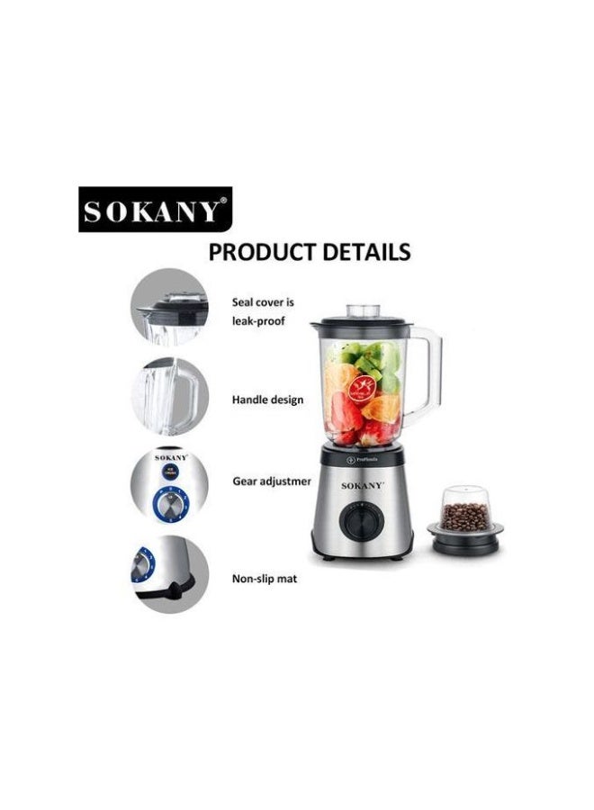 سوكاني Sokany خلاط سوكاني جسم استانليس خلاط و مطحنه 1500 وات سرعتان 1.6 لتر - Image 2