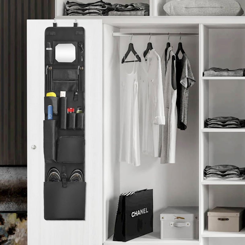 BOHEMIABY Police Locker Organizer, 51 X 11 in Hanging Locker Organizer, Locker Organizer Door Hanging for School Gym Police Security Law Enforcement Personnel, 600D Durable Material with Mirror - Image 2