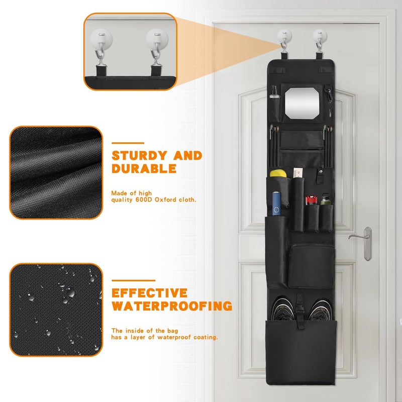 BOHEMIABY Police Locker Organizer, 51 X 11 in Hanging Locker Organizer, Locker Organizer Door Hanging for School Gym Police Security Law Enforcement Personnel, 600D Durable Material with Mirror - Image 4