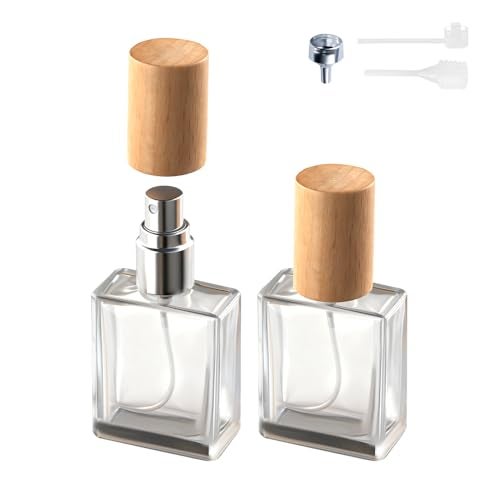 Cryslora Perfume Atomizer Glass Perfume ContainerTravel Bottle Refillable Empty Portable Leakproof Fragrance Spray Bottle Beech 2pcs 15ml05oz - Image 1