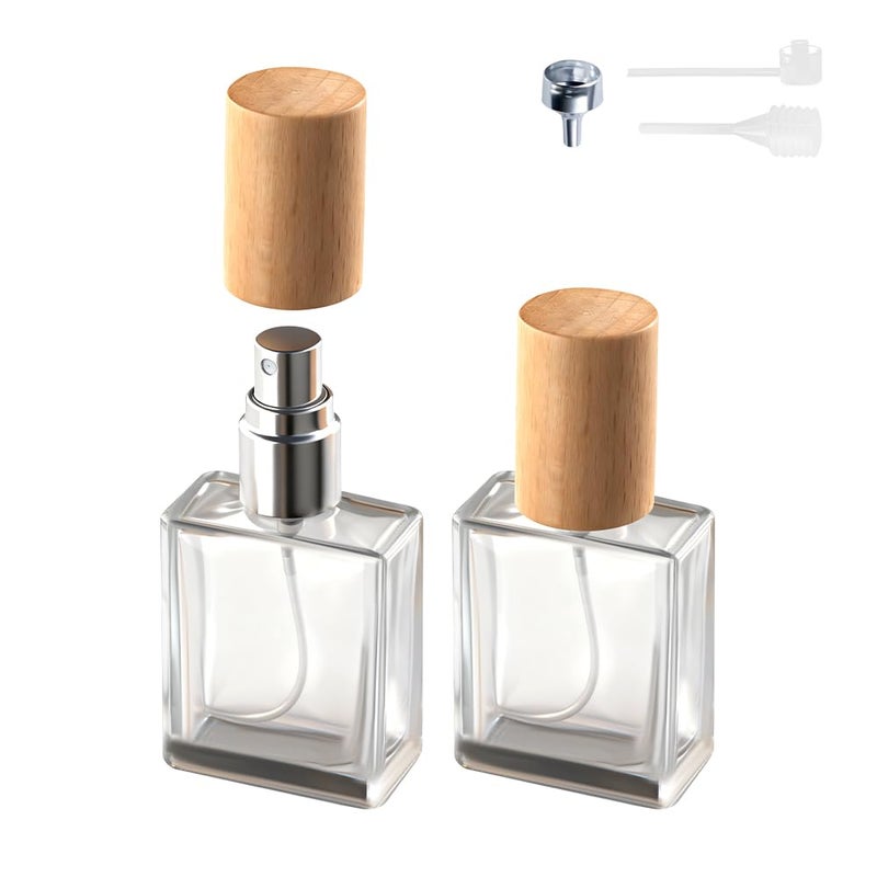 Cryslora Perfume Atomizer Glass Perfume ContainerTravel Bottle Refillable Empty Portable Leakproof Fragrance Spray Bottle Beech 2pcs 15ml05oz - Image 3