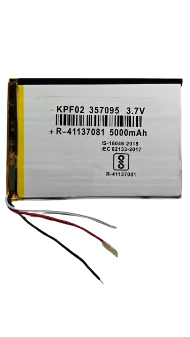KP Original Battery KP Original FO2-357095 سلك بثلاث دبابيس 3.7v 5000mAh بطارية قابلة لإعادة الشحن بثلاثة أسلاك لأجهزة DVD, Tablet, MP3 Player, 5000 mah - Image 1