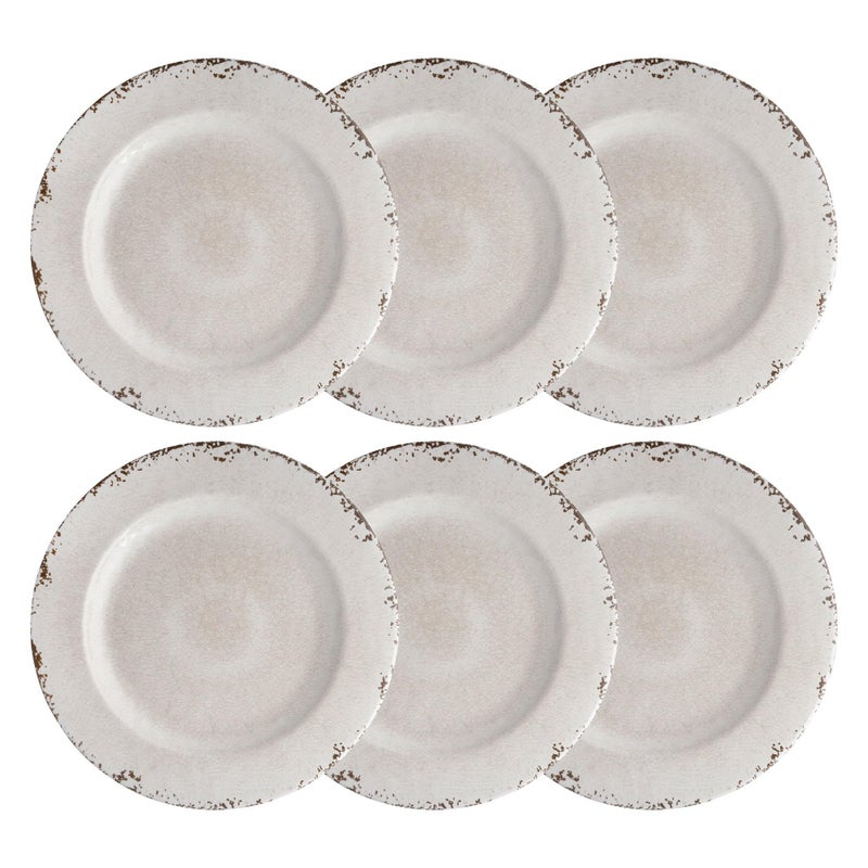 أب لوحة عشاء Melamine upware مجموعة من 6 BPA غسالة الصحون آمنة أطباق عشاء للأطباق الرئيسية للمعكرونة وسلطة 11 بوصة عشاء (كريم الكريات) - Image 1