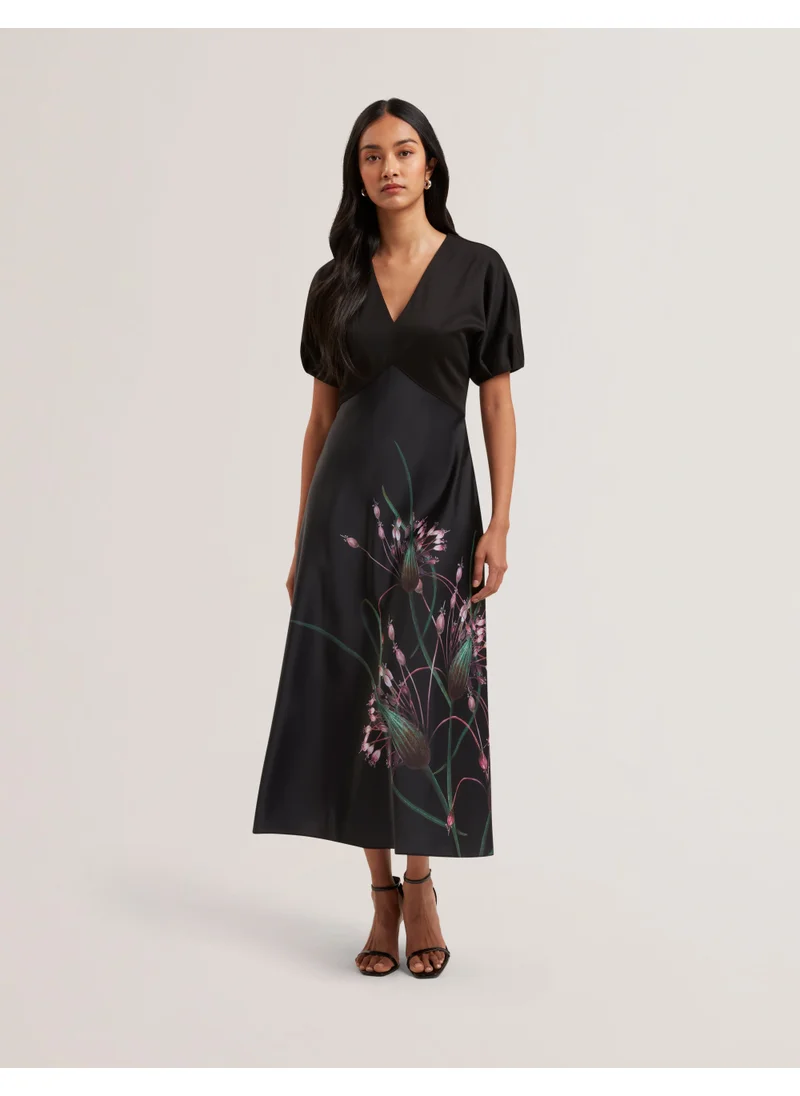 Ted Baker Printed Satin High Waist Skirt