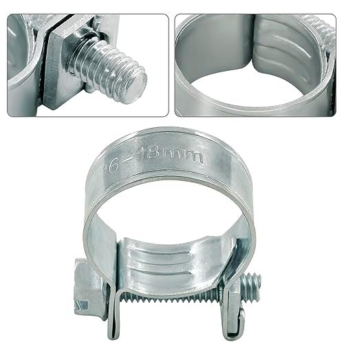 Jersvimc 12pcs Stainless Steel Gas Line Clamp(16-18mm), Zinc Plated Mini Fuel Hose Clamp Adjustable Tube Clamp for Pipe Fuel Line - Image 3
