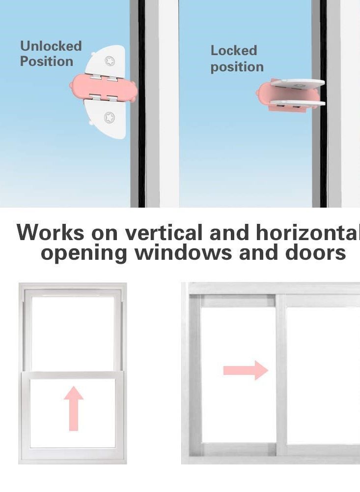 4 Piece Child Safety Lock Sliding Glass Door Child Lock Window Stopper Sliding Screen Sliding Window Lock Balcony Closet Door