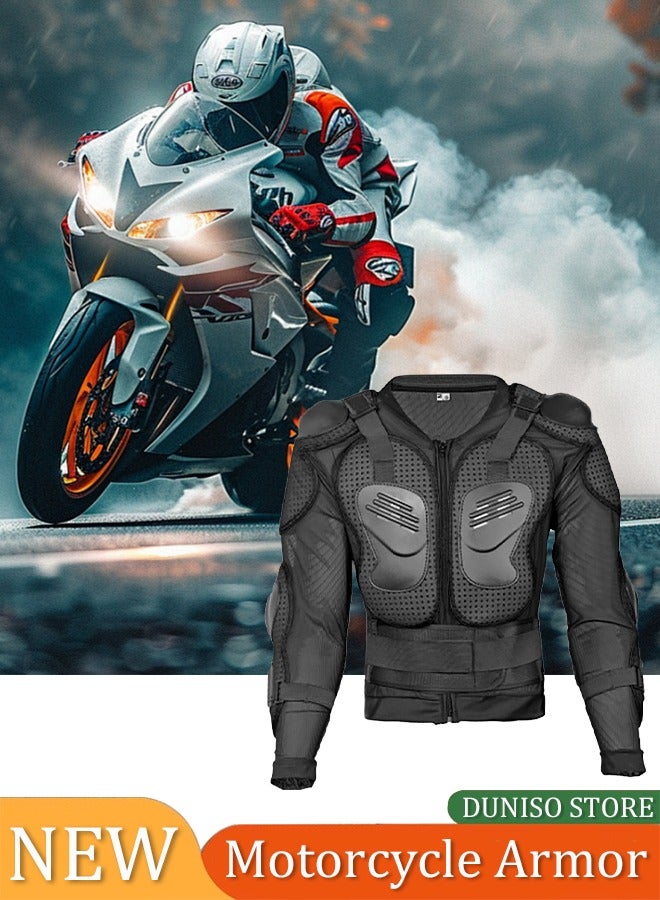 DUNISO Motorbike Protective Jacket,Motorcycle Full Body Armor Protector Jacket with Chest Back Protection, Motocross Body Guard Protective Gear,Anti collision and scratch prevention，Suitable for Cycling, Skiing, Cross Country,Skating,XXL,Black - Image 1