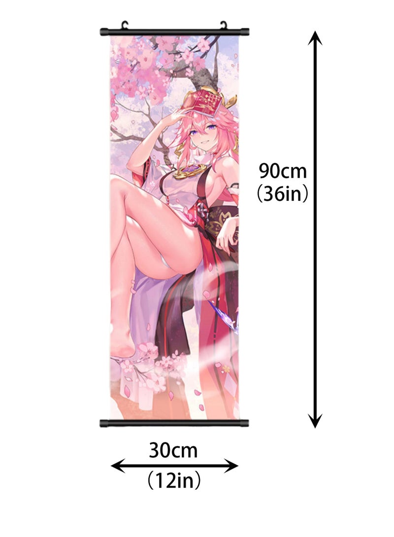 Genshin Impact Character Hanging Scroll Painting Bedroom Mural Home Decoration Painting Two-dimensional Comic Exhibition Poster (YS-17)  - Image 2