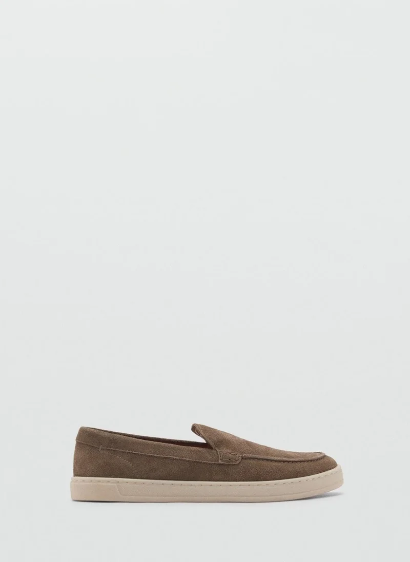 Mango Man Split Leather Moccasin  Shoes