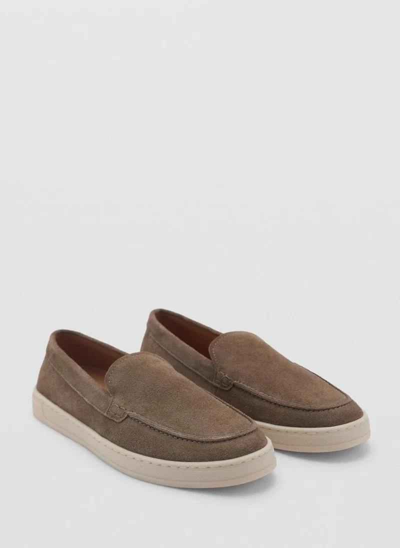 Mango Man Split Leather Moccasin  Shoes