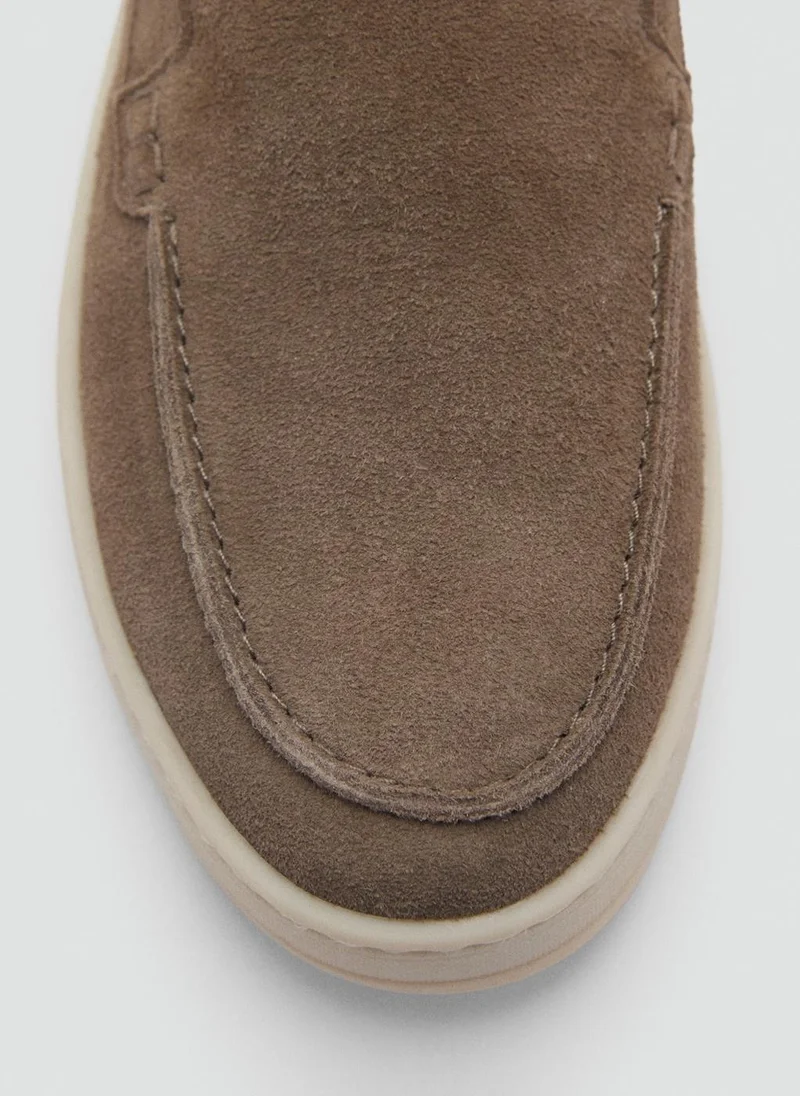 Mango Man Split Leather Moccasin  Shoes