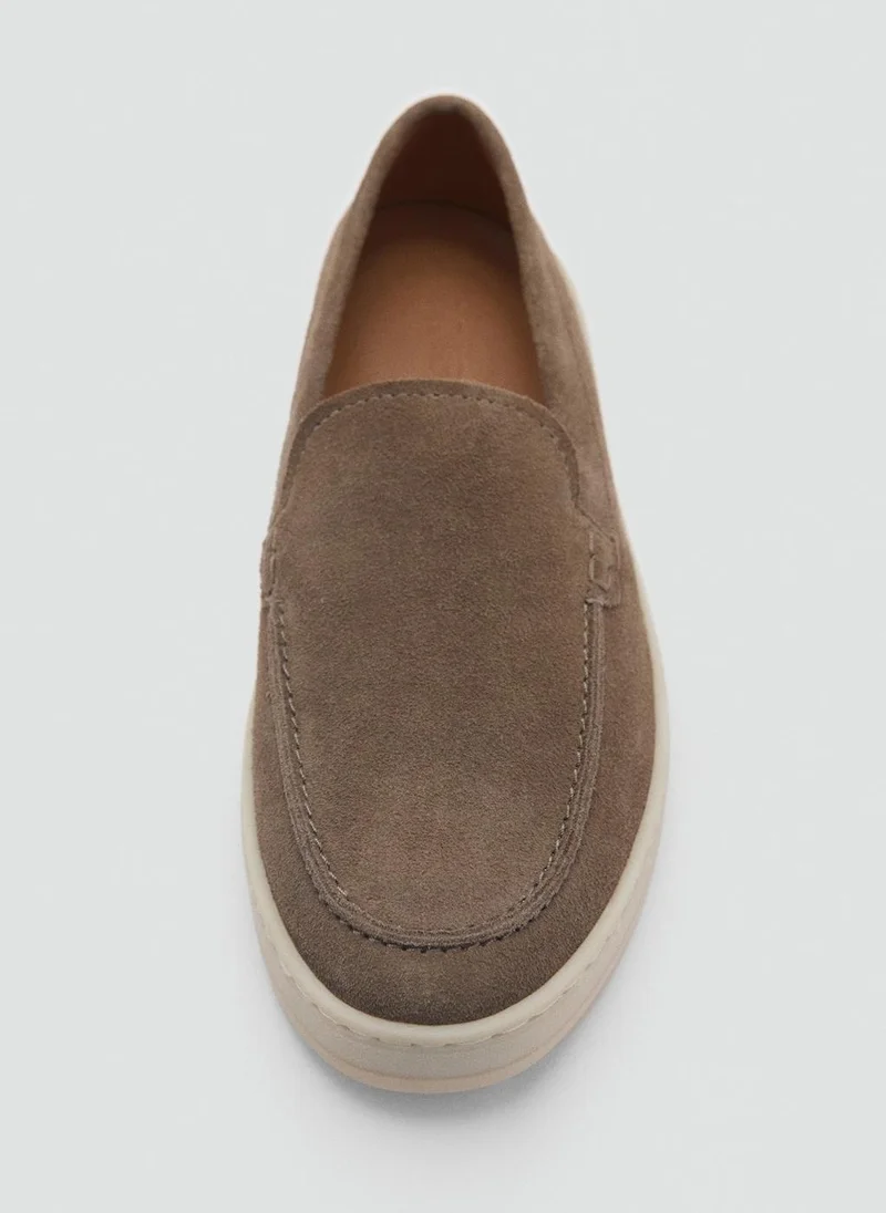 Mango Man Split Leather Moccasin  Shoes