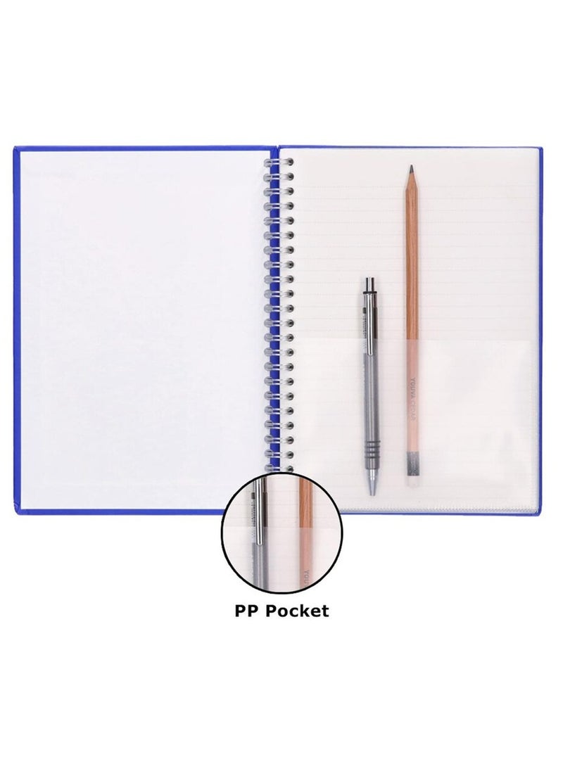 HQ - A5 Size Hard Cover Notebook With Spiral Binding Blue - Image 1