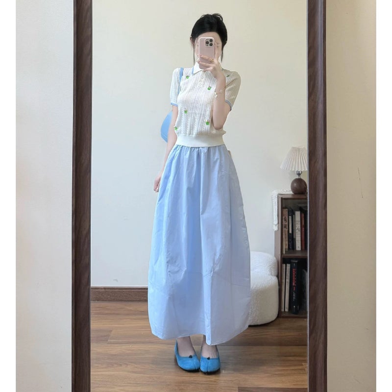 Women's Knit Top and Skirt Set Summer Casual - Image 5